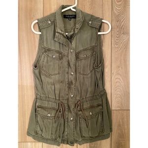 Olive denim vest